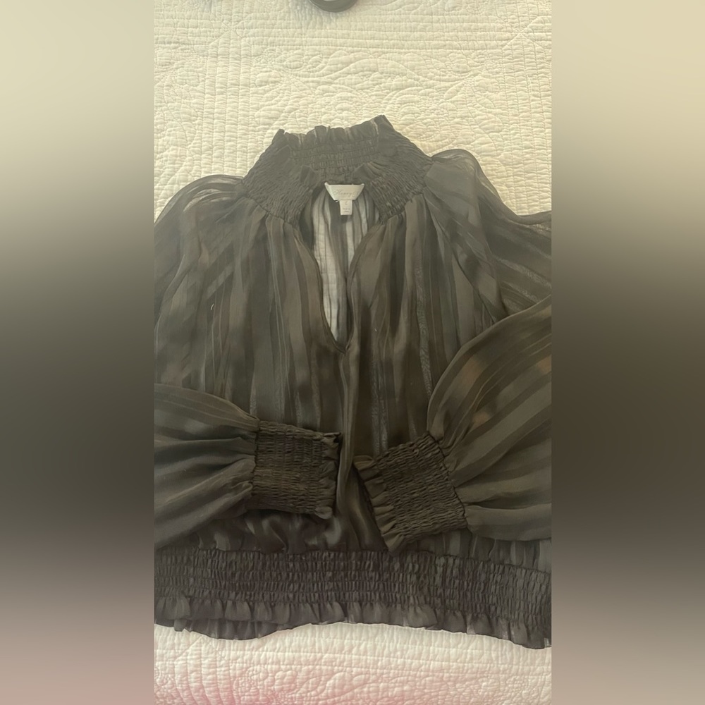 Honey and T Black sheer Blouse